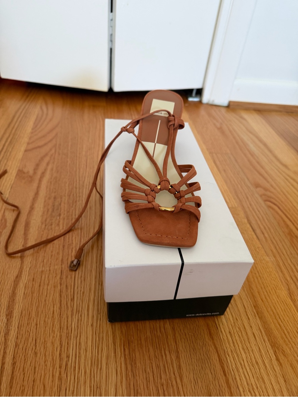 Dolce Vita Brown Lace-Up Knotted Heeled Sandal